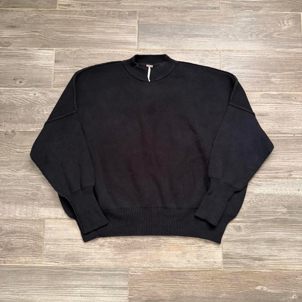 Free People Black Mock Neck Sweater size xs oversized